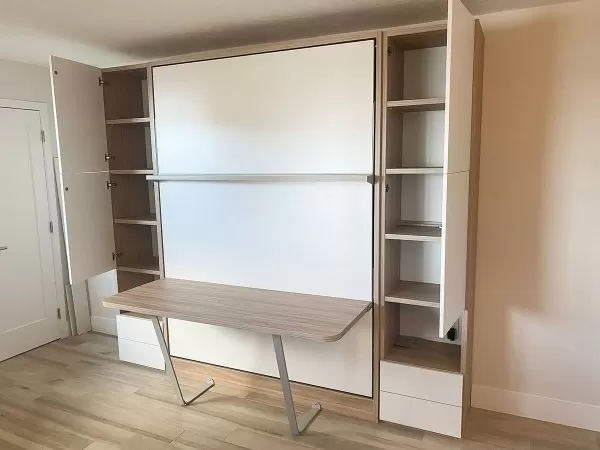 Royal Queen Wall Bed With Desk 19