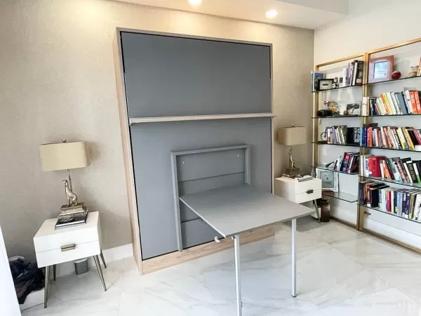 Royal Queen Wall Bed With Desk 23