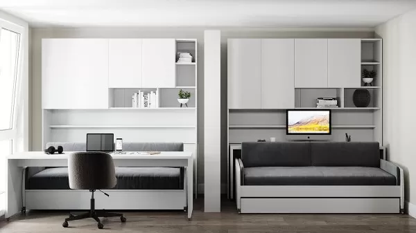 Eco Compact FullFullXL Sofa Bed and Cabinet System 1