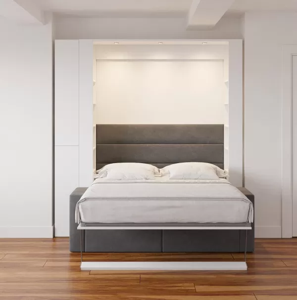 Nova Queen Wall Bed with Sectional Sofa and Bookcase Set 5