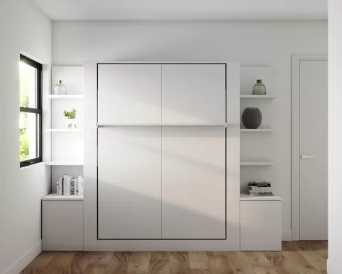 White Nova Queen Wall Bed - 12