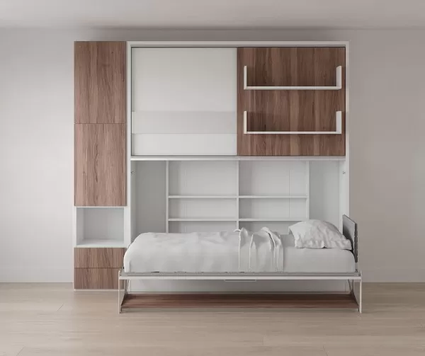 Parete Letto Twin Wall Bed System with Desk and Convertible Wardrobe 2