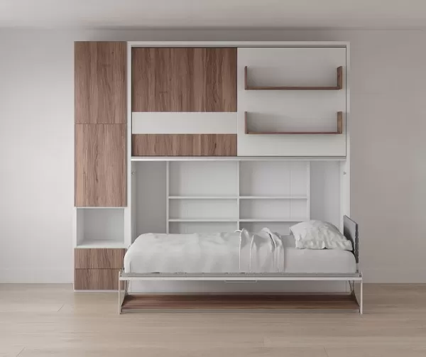 Parete Letto Twin Wall Bed System with Desk and Convertible Wardrobe 6