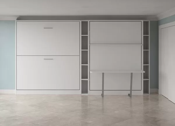 Pensiero Twin Wall Bunk Bed Royal Queen Wall Bed Bookcase and Desk 4