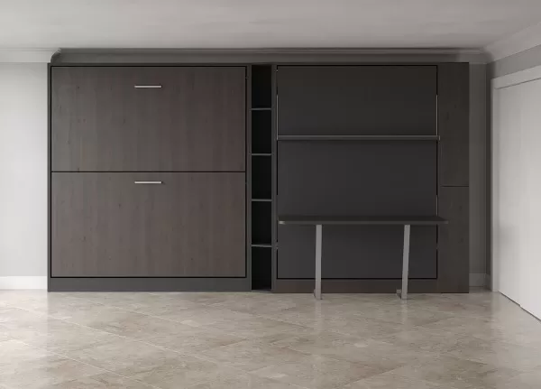 Pensiero Twin Wall Bunk Bed Royal Queen Wall Bed Bookcase and Desk 6