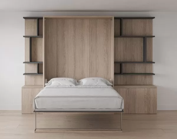 ROYAL Queen Wall Bed with Bookcase Set 170