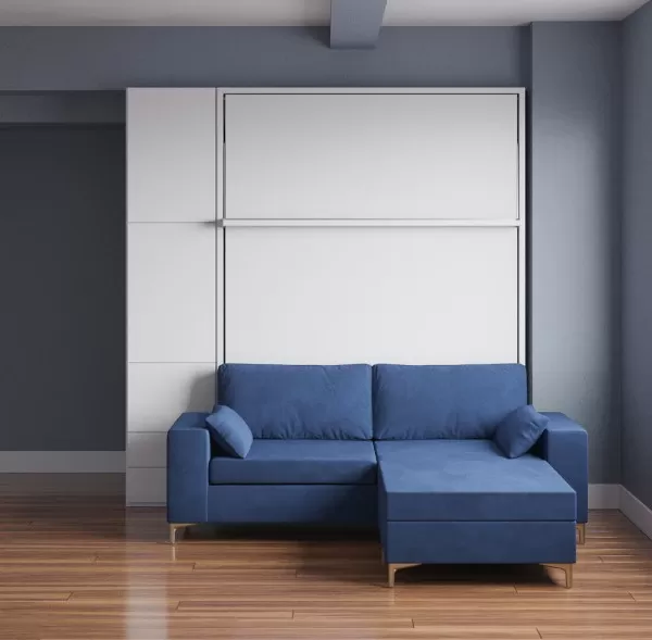 ROYAL Queen Wall Bed with Sectional Sofa and Bookcase Set 396