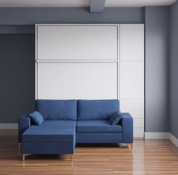 ROYAL Queen Wall Bed with Sectional Sofa and Bookcase Set 397