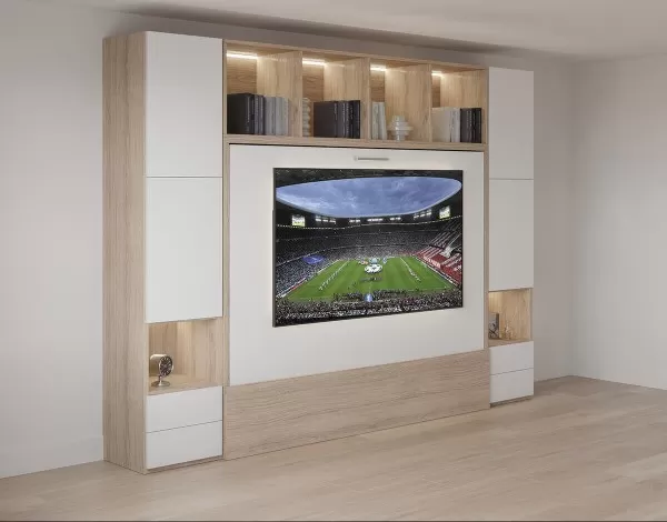 Royal Horizontal Queen Wall Bed with Convertible Wardrobe and Bookcase 3