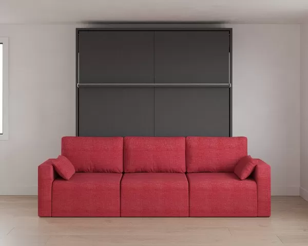 Royal King Murphy Bed with Sectional Sofa 11