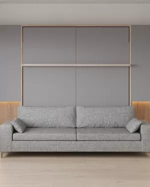 D - Royal King Murphy Bed with Sectional Sofa and Wardrobes