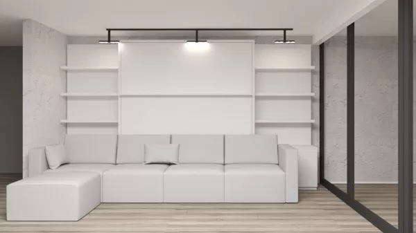 ROYAL Queen Wall Bed with Sectional Sofa