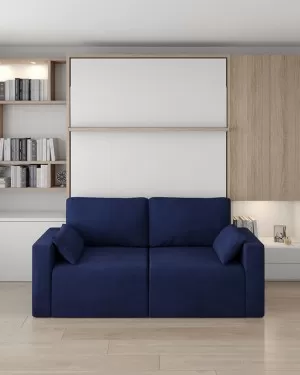 D - ROYAL Queen Wall Bed with Wardrobe and Bookcase Set