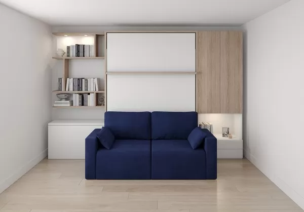 ROYAL Queen Wall Bed with Wardrobe and Bookcase Set