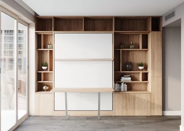 Royal Queen Wall Bed With Desk 10