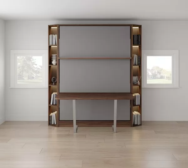 Royal Queen Wall Bed With Desk 13