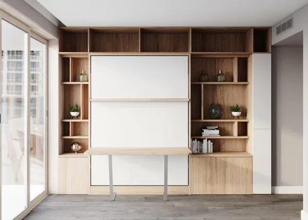 Royal Queen Wall Bed With Desk 6