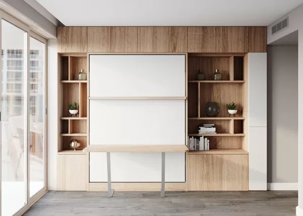 Royal Queen Wall Bed With Desk 7