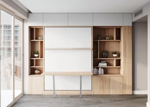 Royal Queen Wall Bed With Desk 9