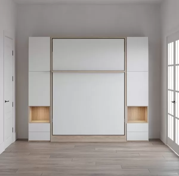 Royal Queen Wall Bed with Bookcase and Wardrobe 21