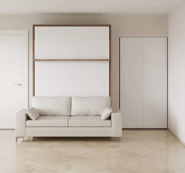 Royal Queen Wall Bed with Sectional Sofa