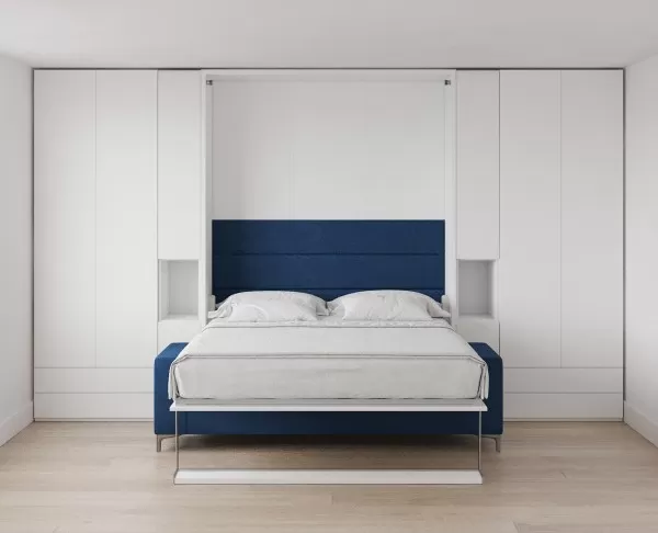 Royal Queen Wall Bed with Sectional Sofa Wardrobe and Bookcase Set 133