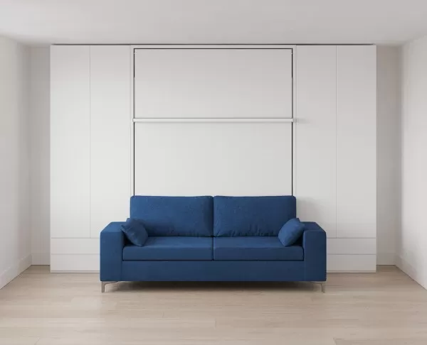 Royal Queen Wall Bed with Sectional Sofa Wardrobe and Bookcase Set 134