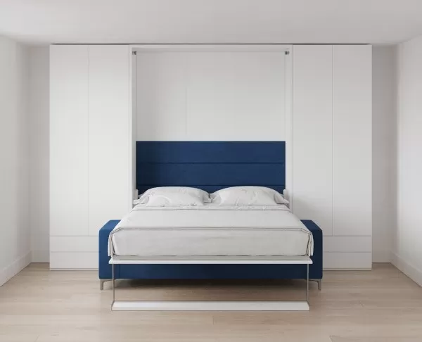 Royal Queen Wall Bed with Sectional Sofa Wardrobe and Bookcase Set 135