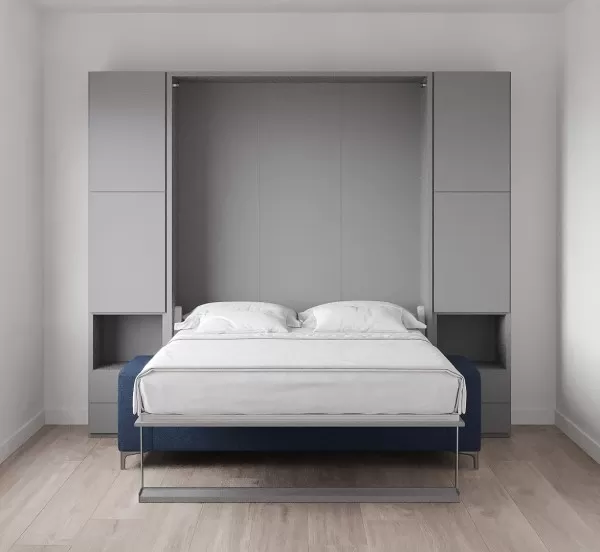 Royal Queen Wall Bed with Sectional Sofa and Convertible Wardrobes 15