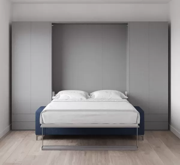 Royal Queen Wall Bed with Sectional Sofa and Convertible Wardrobes 18