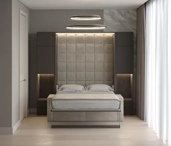 Royal Queen Wall Bed with Wardrobe and Sectional Sofa 10