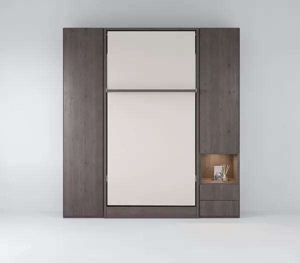 Royal Twin / Twin XL Wall Bed with Wardrobe