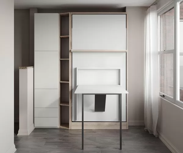 Royal Twin Twin XL Wall Bed with Folding Table 1