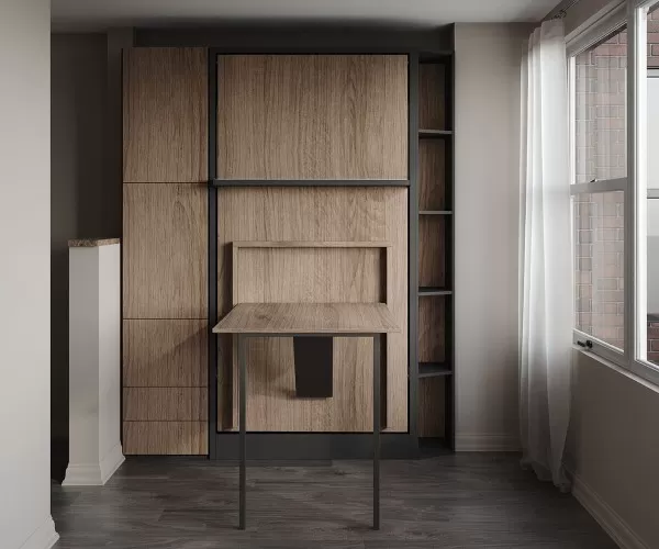 Royal Twin Twin XL Wall Bed with Folding Table 2