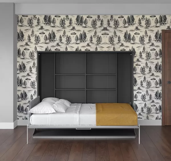 Spazio Full Size Wall Bed with Desk 1