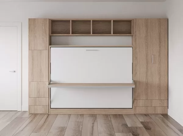 Spazio Full Size Wall Bed with Desk 3