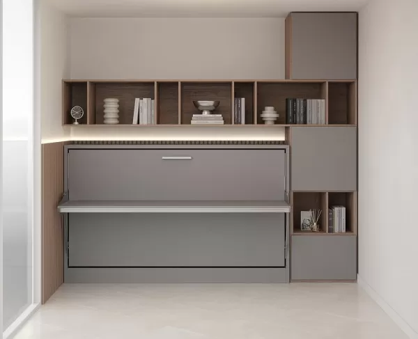 Spazio Twin Size Wall Bed with Desk 13