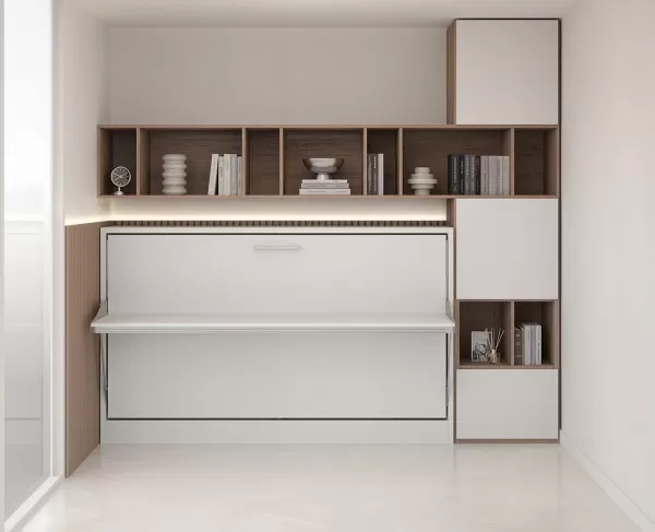 Spazio Twin Size Wall Bed with Desk 15