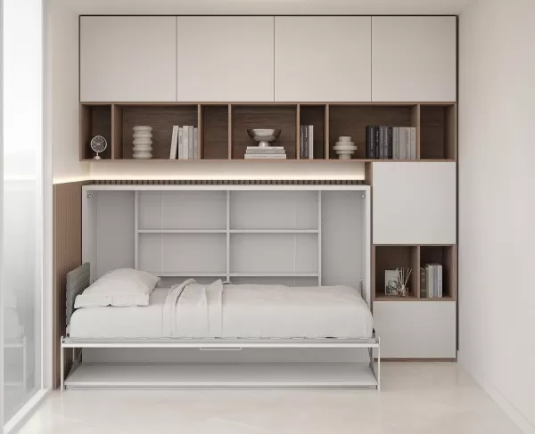 Spazio Twin Size Wall Bed with Desk 2