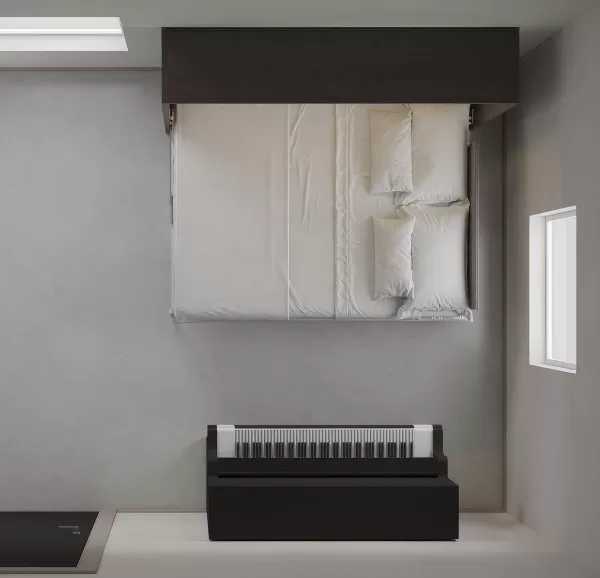 Spazio Twin Size Wall Bed with Desk 20