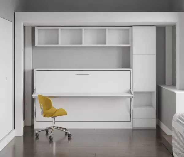 Spazio Twin Size Wall Bed with Desk 25