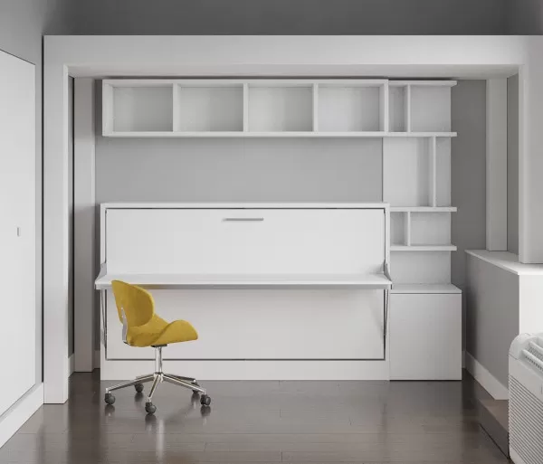 Spazio Twin Size Wall Bed with Desk 26