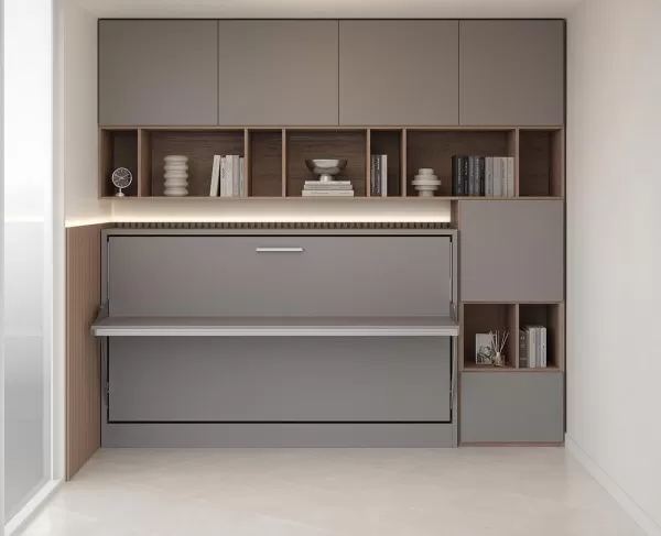 Spazio Twin Size Wall Bed with Desk 5