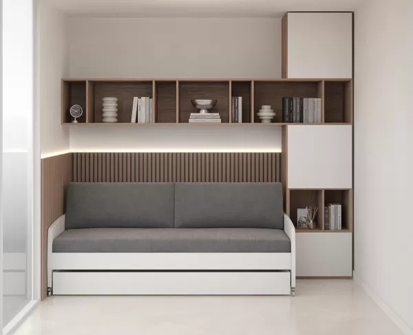 Spazio Twin Size Wall Bed with Desk 9