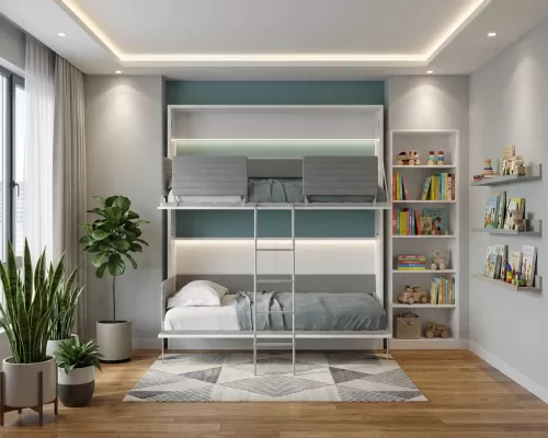 Pensiero Twin Wall Bunk Bed - 2