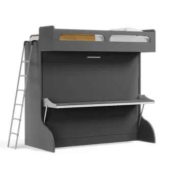 Castello Twin Over Full Wall Bunk Bed with Desk