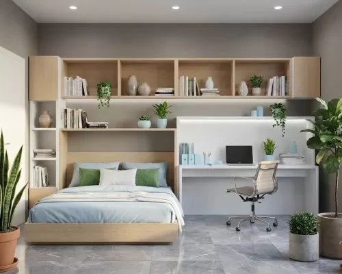 White Double Fold Queen Murphy Wall Bed - 12