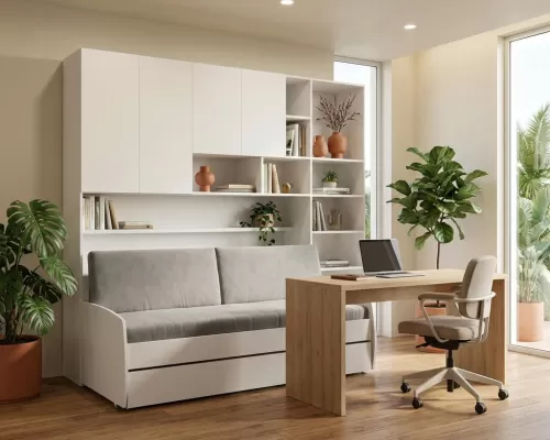 Eco Compact Twin/Twin XL Sofa Bed and Cabinets System - 2