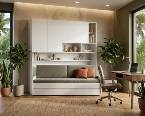 Eco Compact Twin/Twin XL Sofa Bed and Cabinets System - 7