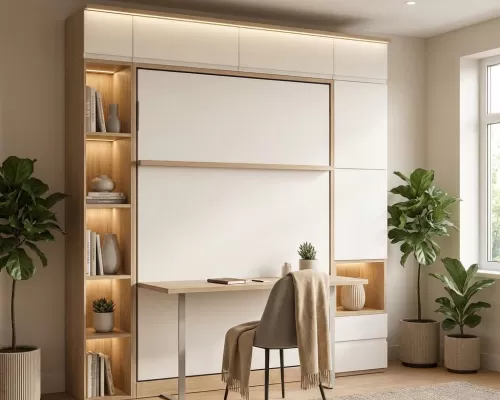 Royal Queen Wall Bed With Desk - view 22